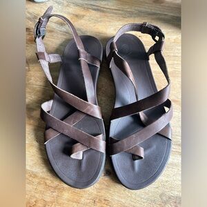 Strappy Brown Leather Sandal Olukai Upena SZ 9W.